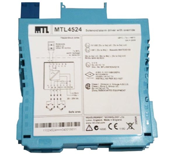 MTL4524 switch operated with override Solenoid/Alarm Driver